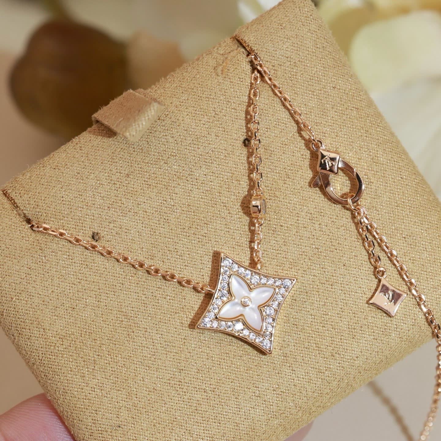 Louis Vuitton Monogram Flower Diamond Necklace